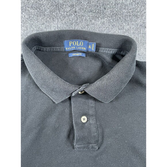 Polo Ralph Lauren Shirt Men XL Black Custom Slim Fit Red Pony Logo 1/4 Button - Picture 4 of 7